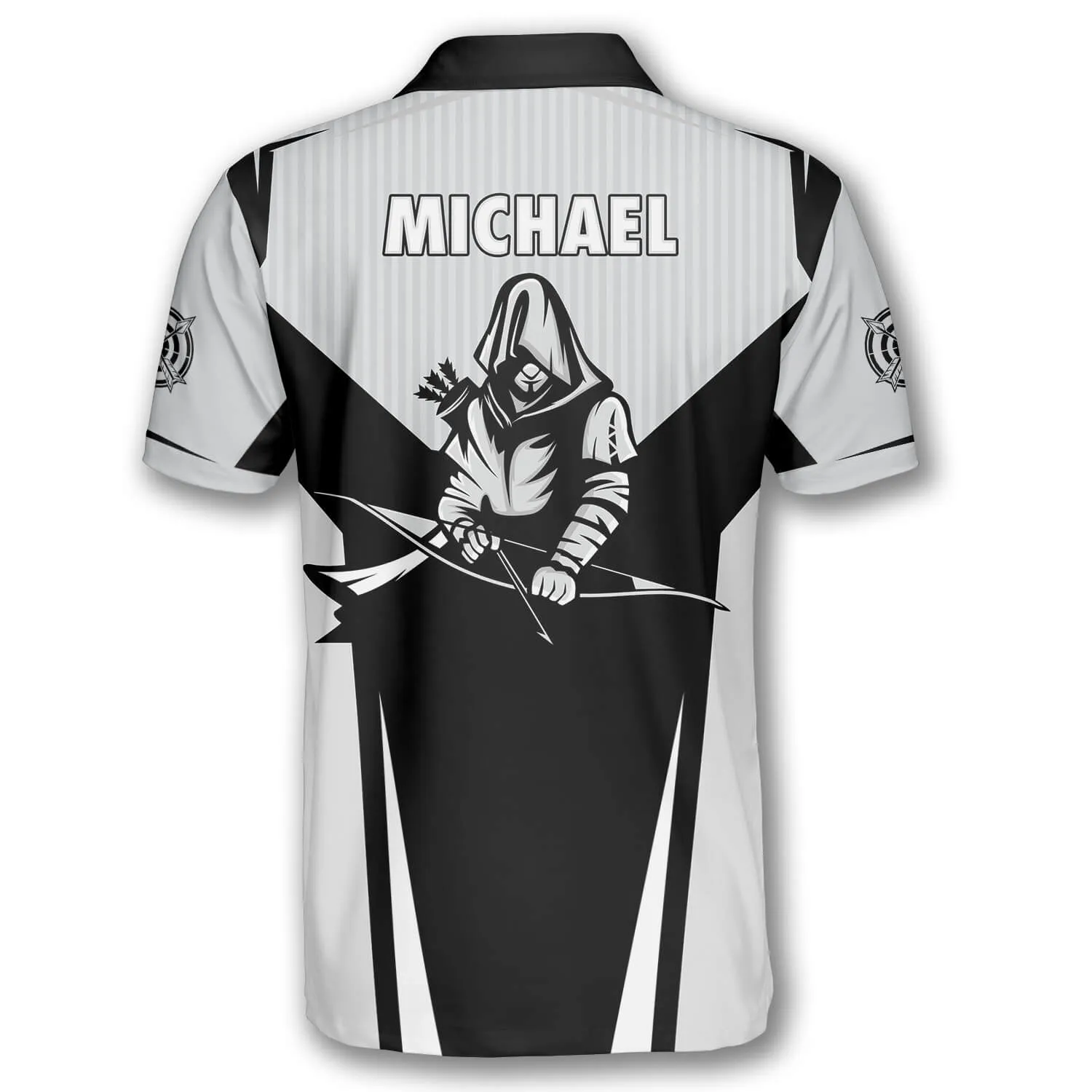 Archer Black White Version Custom Archery Shirts for Men, Personalized Archery Shirt