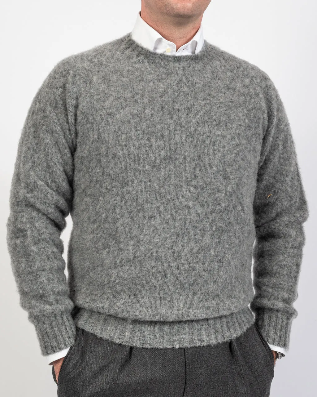 Architect's Grey Shaggy Shetland Sweater