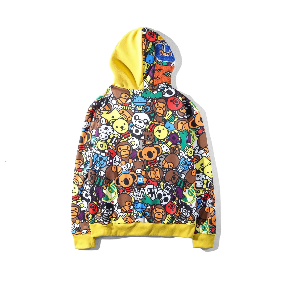 Bape Shark Unisex Hoodie Casual Cartoon Ape Bape Full Zipper Hoodie Jacket