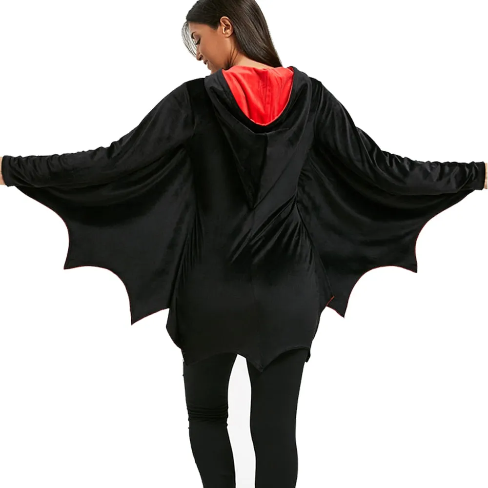 Bat Wing Hooded Sweatshirts Halloween Fashion