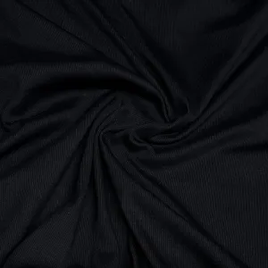 Black Cotton/Spandex Rib Knit Fabric - 2x1