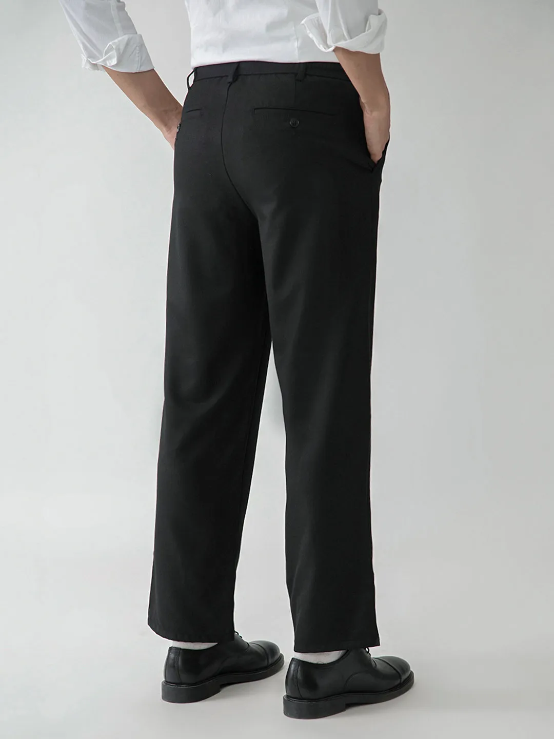 Black Plain Smart Trousers