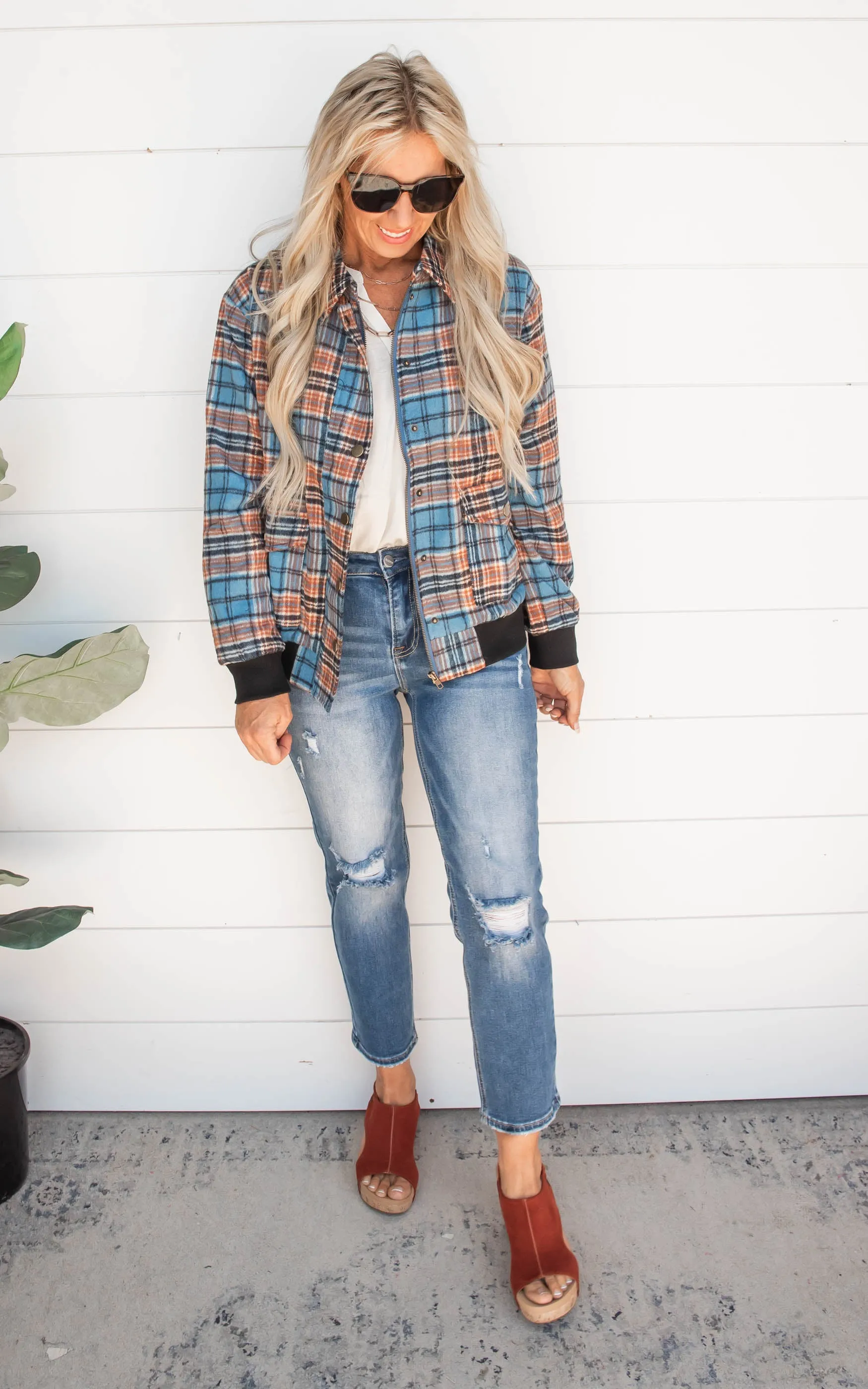 Campus Ready Brushed Plaid Jacket