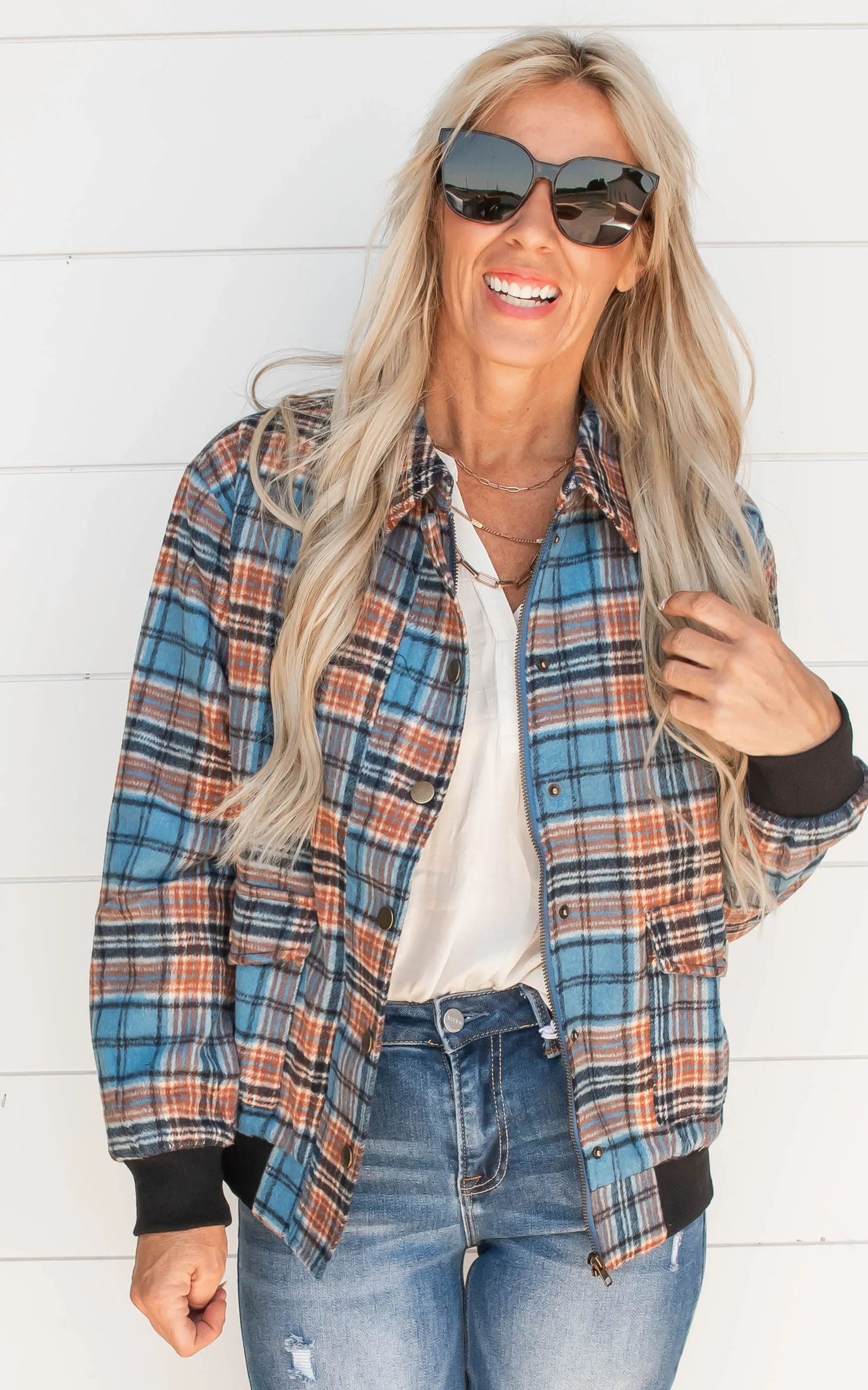 Campus Ready Brushed Plaid Jacket