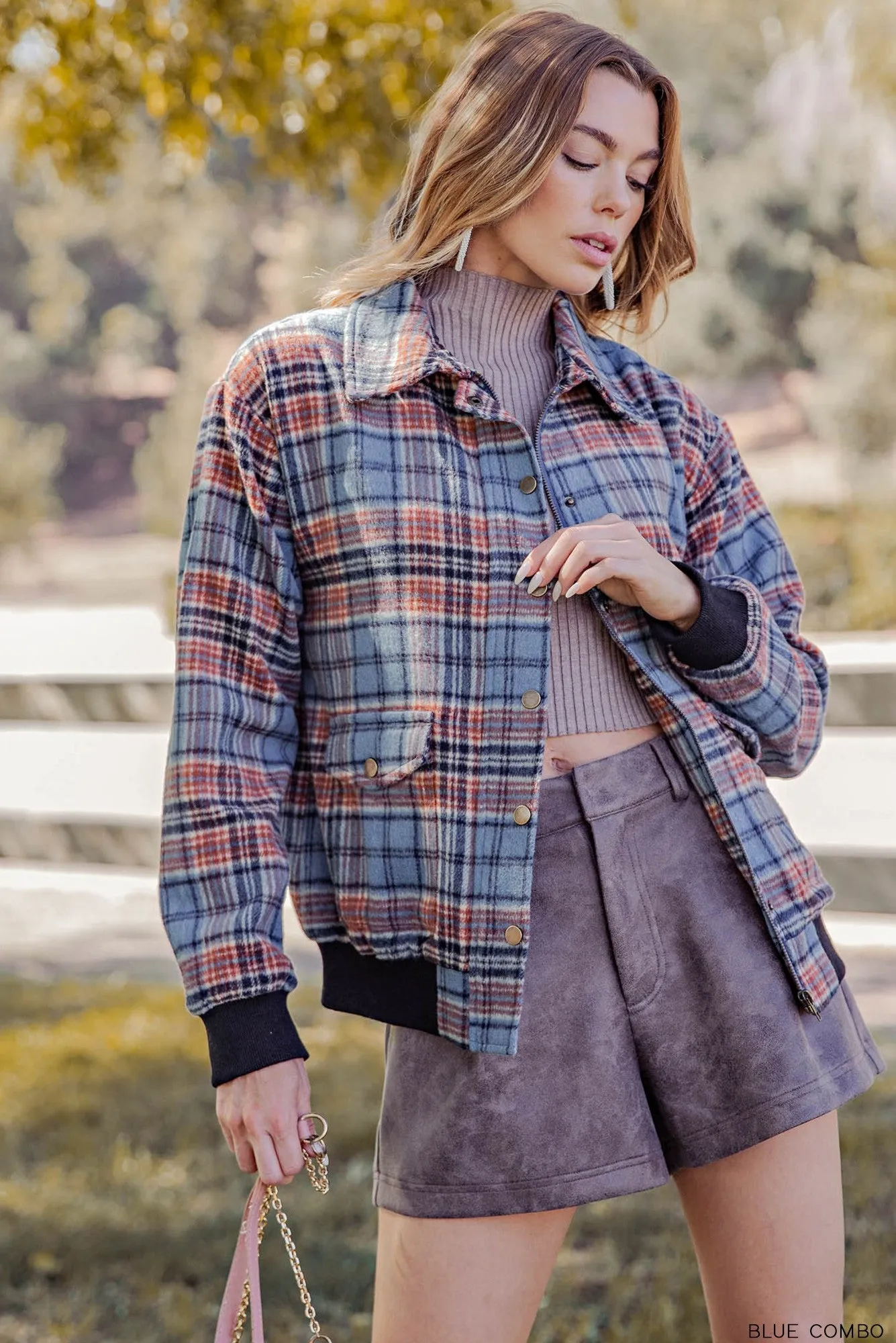 Campus Ready Brushed Plaid Jacket