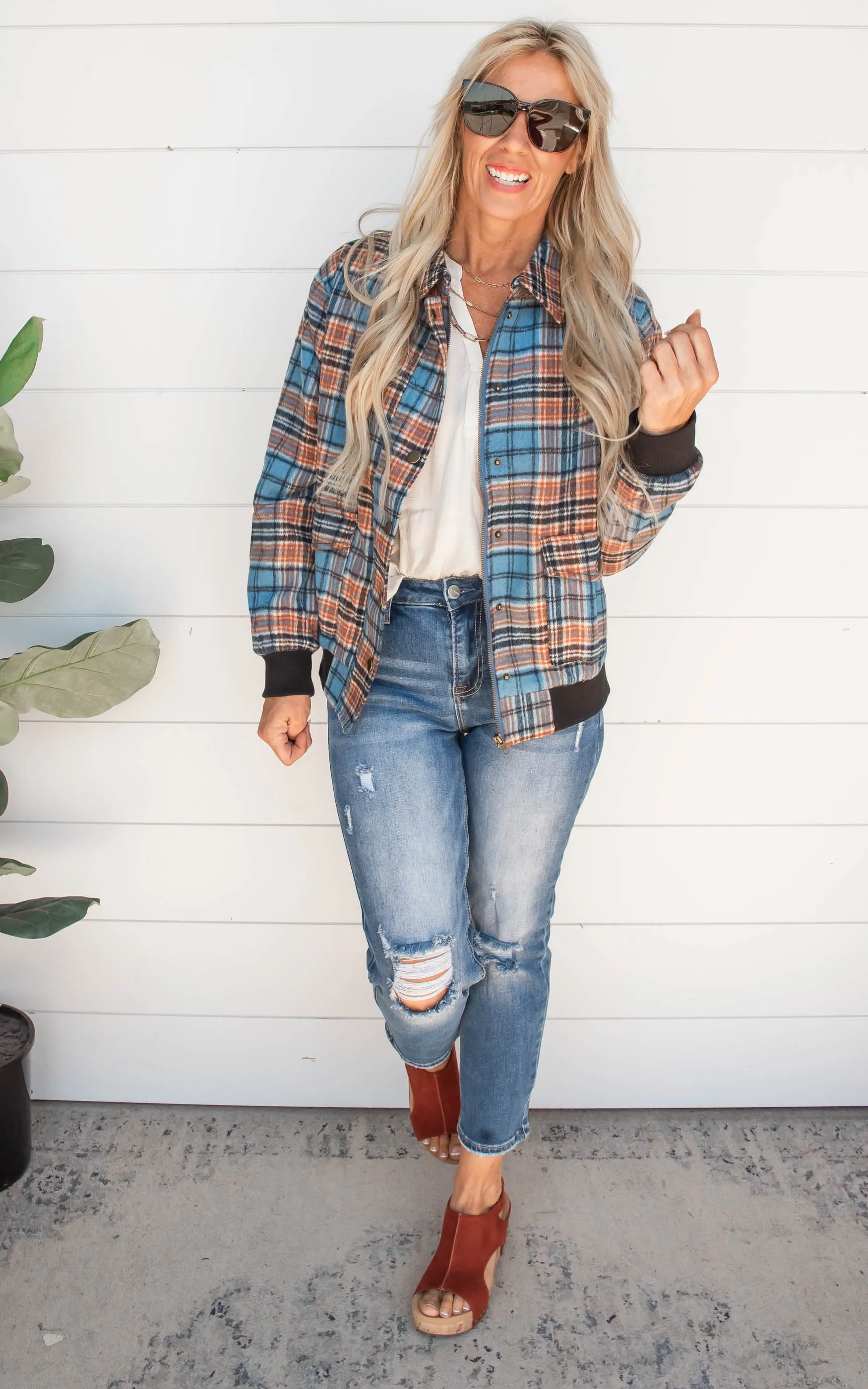 Campus Ready Brushed Plaid Jacket