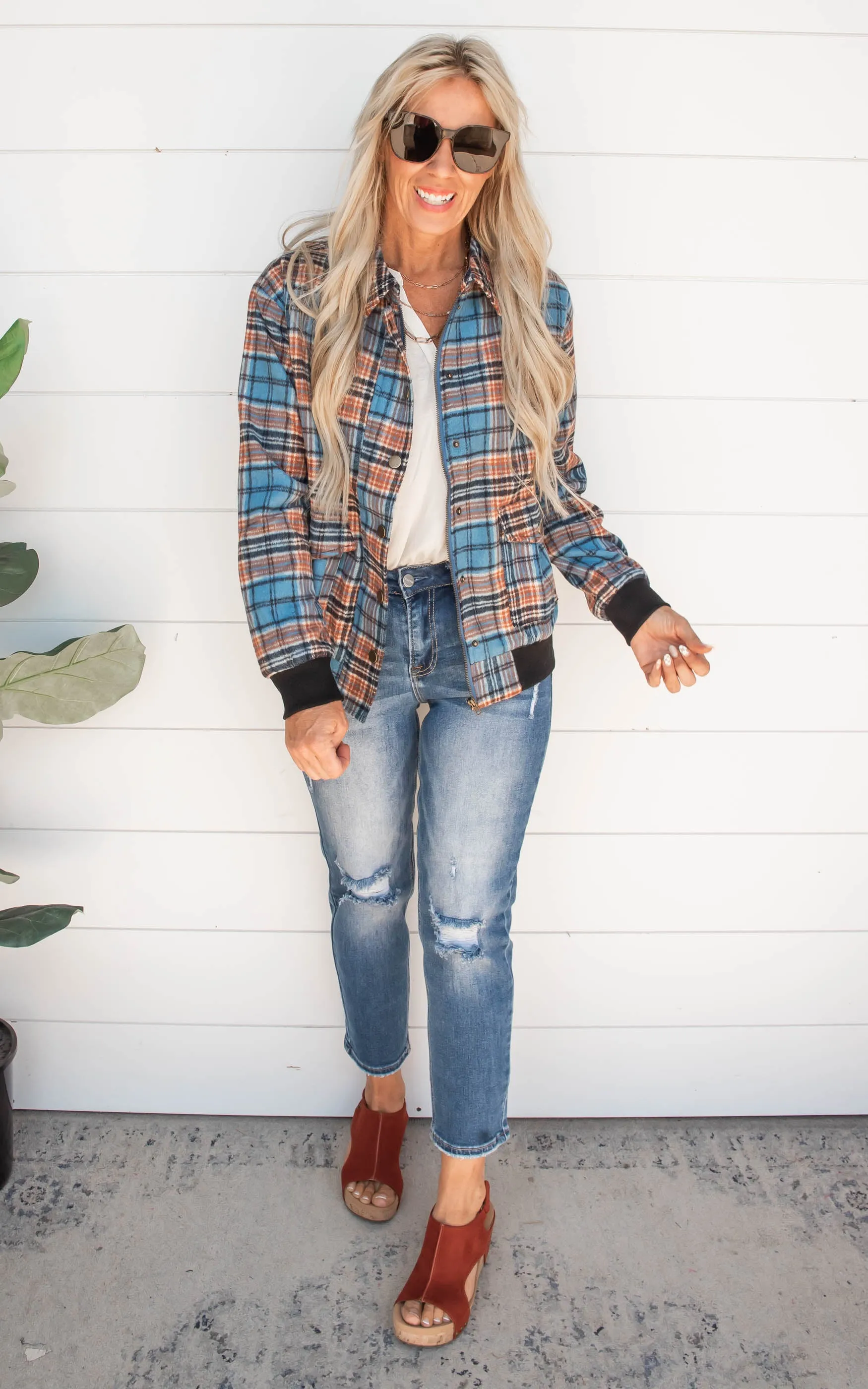 Campus Ready Brushed Plaid Jacket