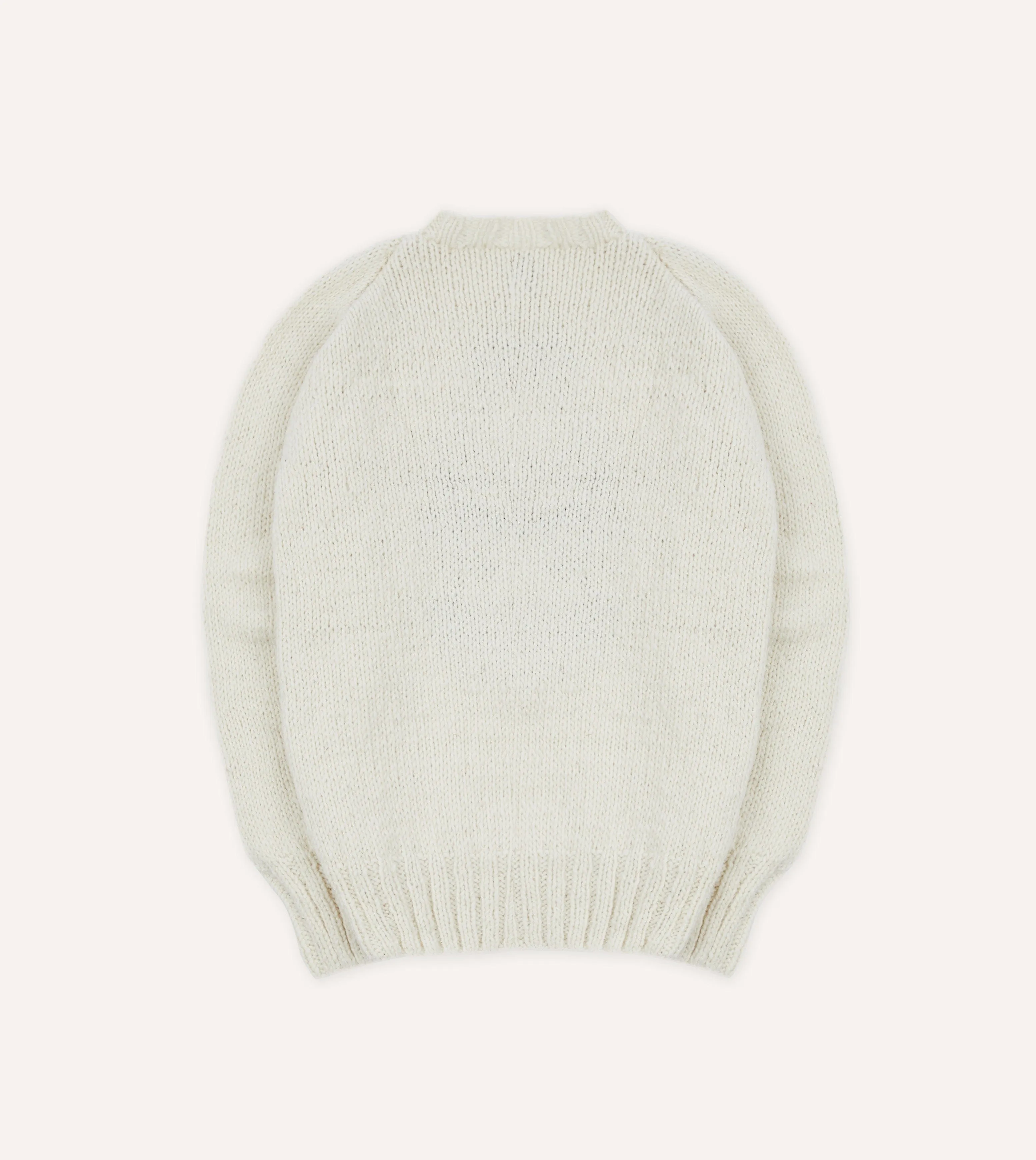 Chamula for Drake's Ecru Avocado Merino Jumper