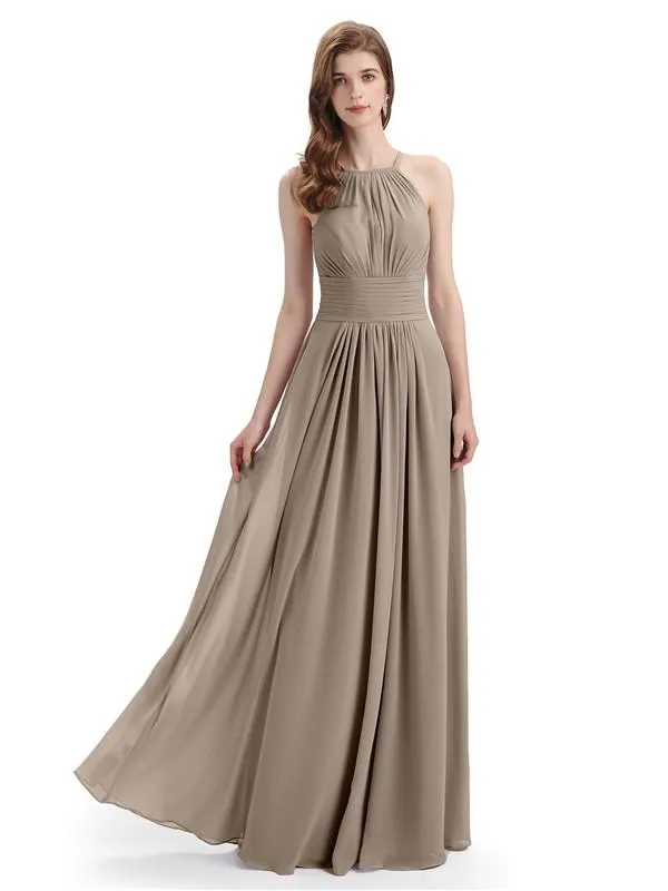 Charming Halter Floor Length Bridesmaid Dresses