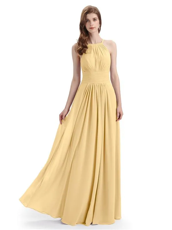 Charming Halter Floor Length Bridesmaid Dresses