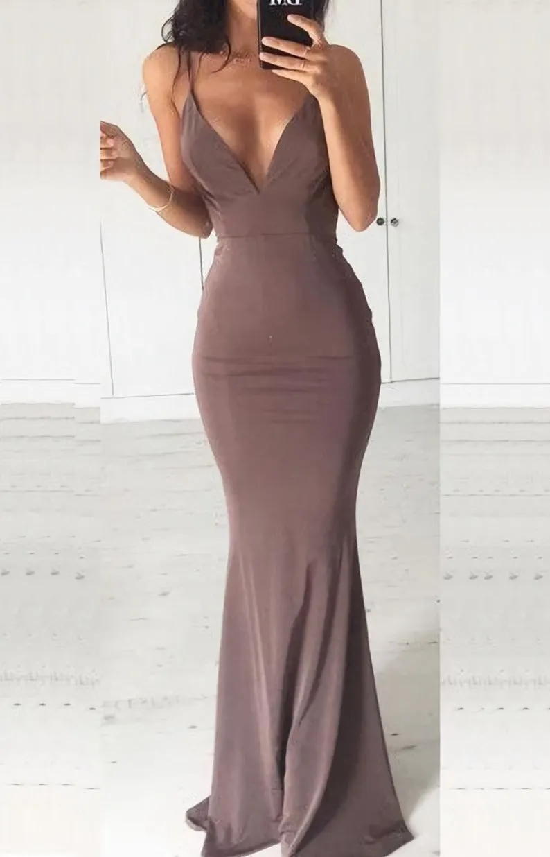 Charming Mermaid Spaghetti Straps Sexy Prom Dresses