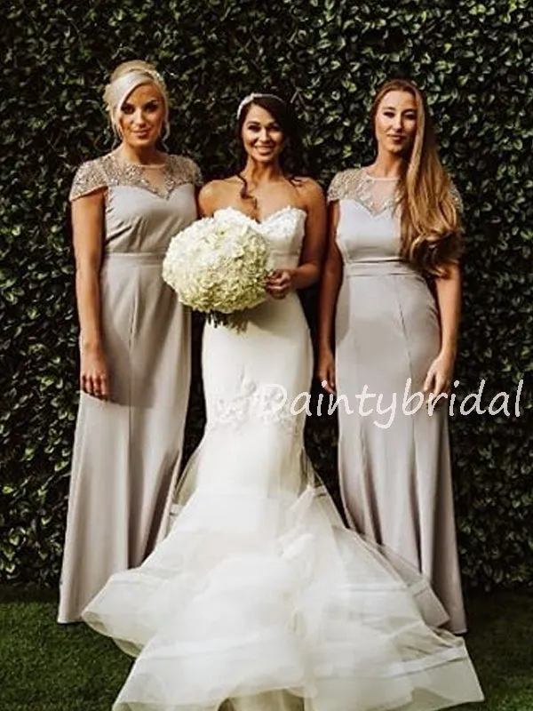 Charming Scoop Neck Long Bridesmaid Dresses.DB10522