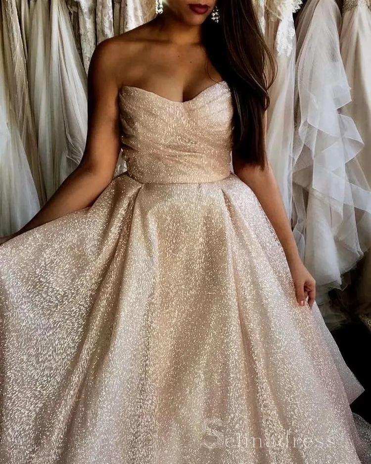 Charming Sweetheart Long Prom Dress Beautiful Prom Dresses Sparkly Evening Dress #SED183