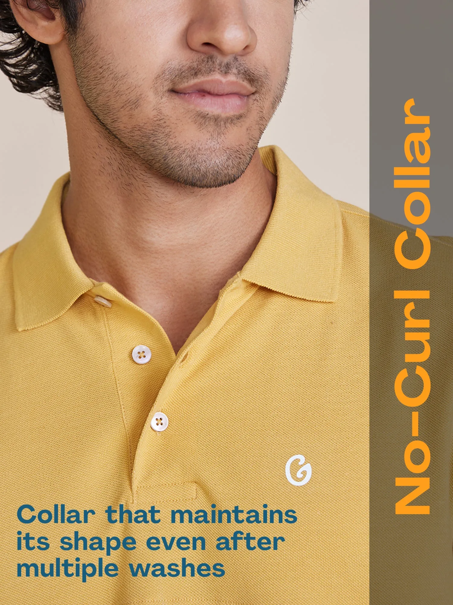 Color Block Polo T-Shirt Yellow