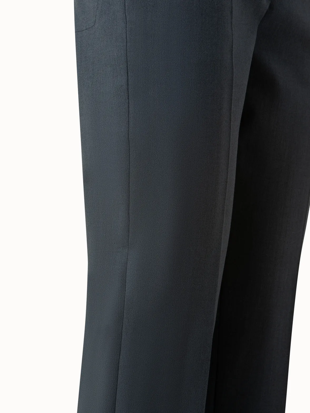 Cotton Silk Stretch Cropped Tapered Pants