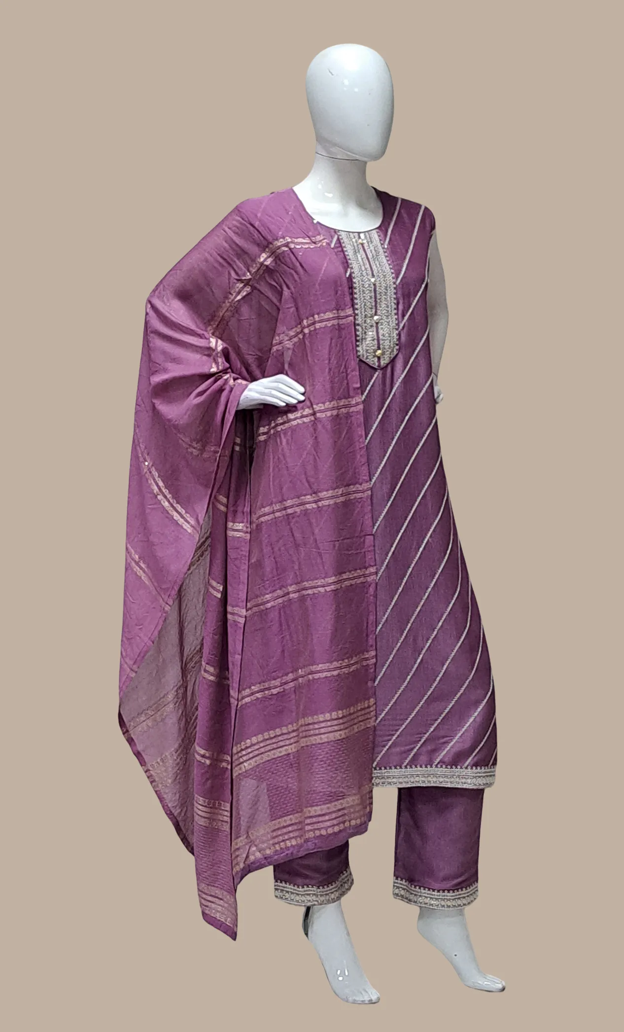 Deep Lilac Embroidered Punjabi