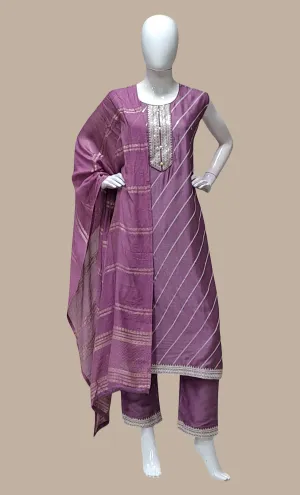 Deep Lilac Embroidered Punjabi