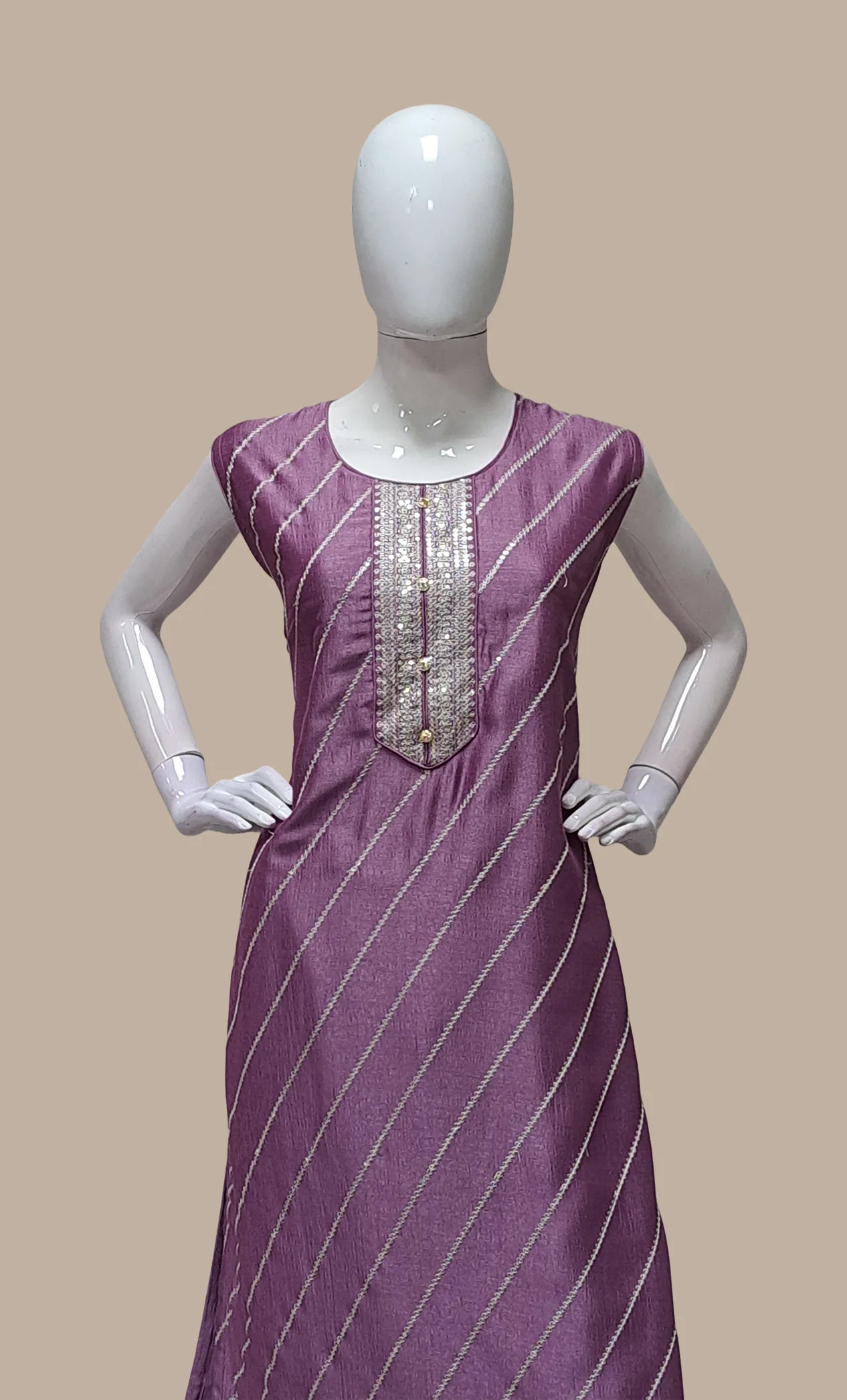 Deep Lilac Embroidered Punjabi