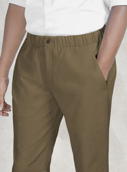 Easy Pants Dark Beige Cotton Canvas