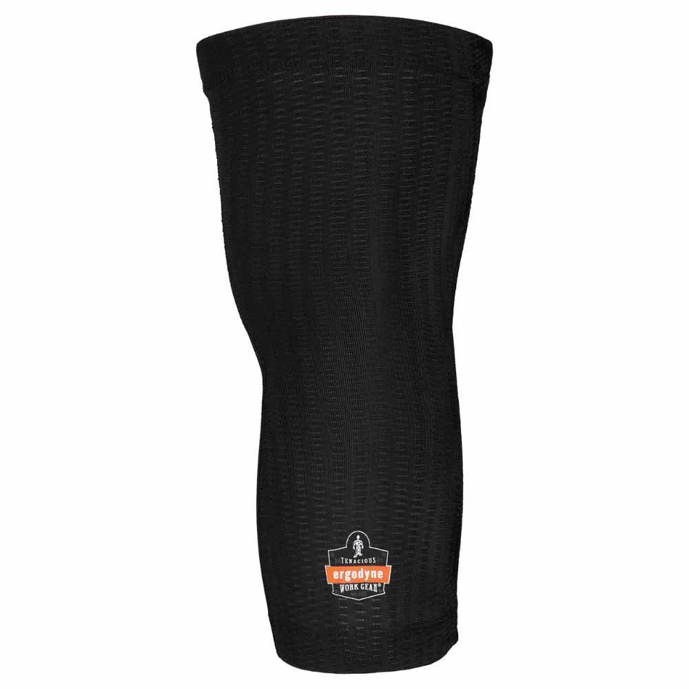 Ergodyne 18551 550 M/L Black Padded Knee Sleeves 3-Layer Foam Cap Pair