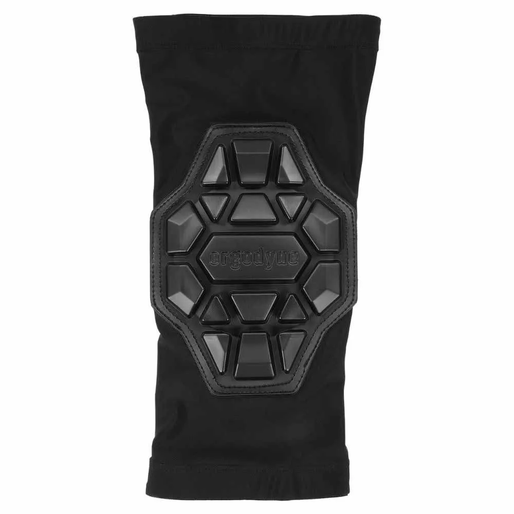 Ergodyne 18551 550 M/L Black Padded Knee Sleeves 3-Layer Foam Cap Pair