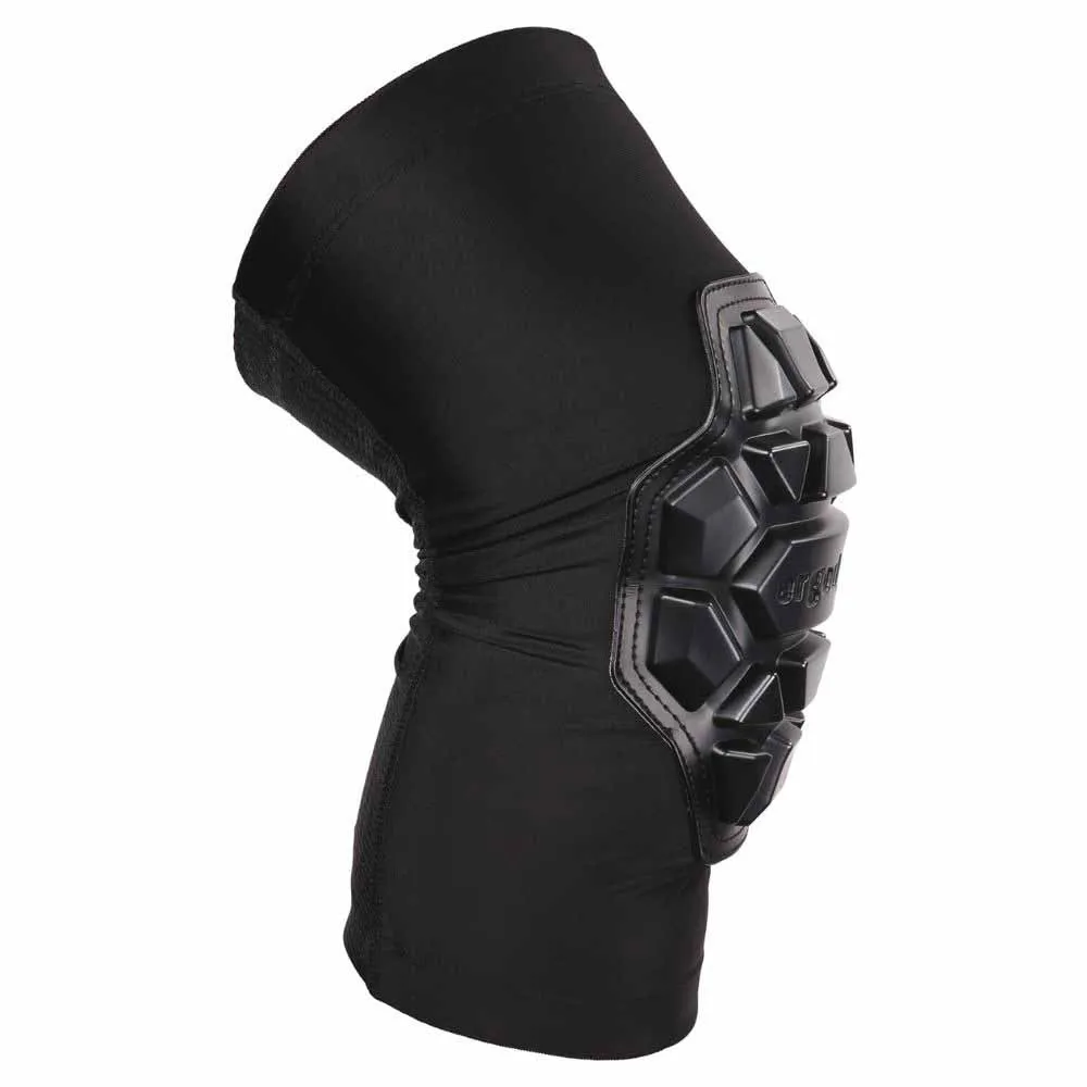 Ergodyne 18551 550 M/L Black Padded Knee Sleeves 3-Layer Foam Cap Pair