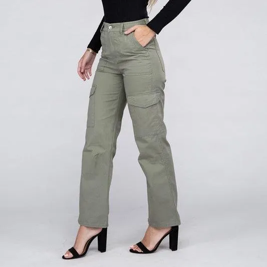 Everyday Wear Elastic-Waist Cargo Pants