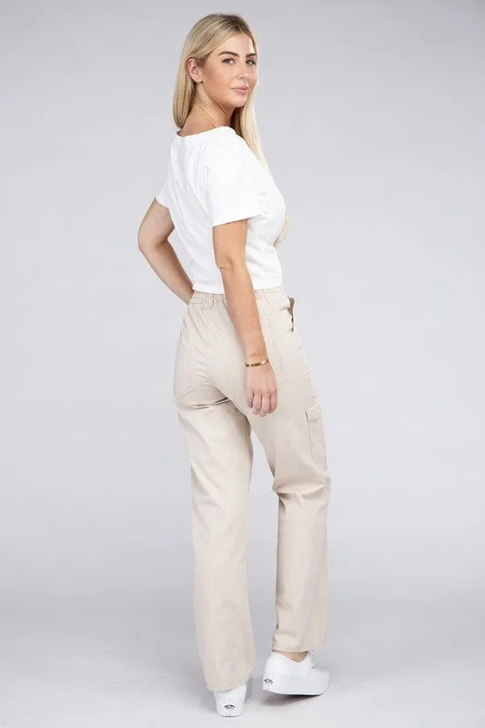 Everyday Wear Elastic-Waist Cargo Pants