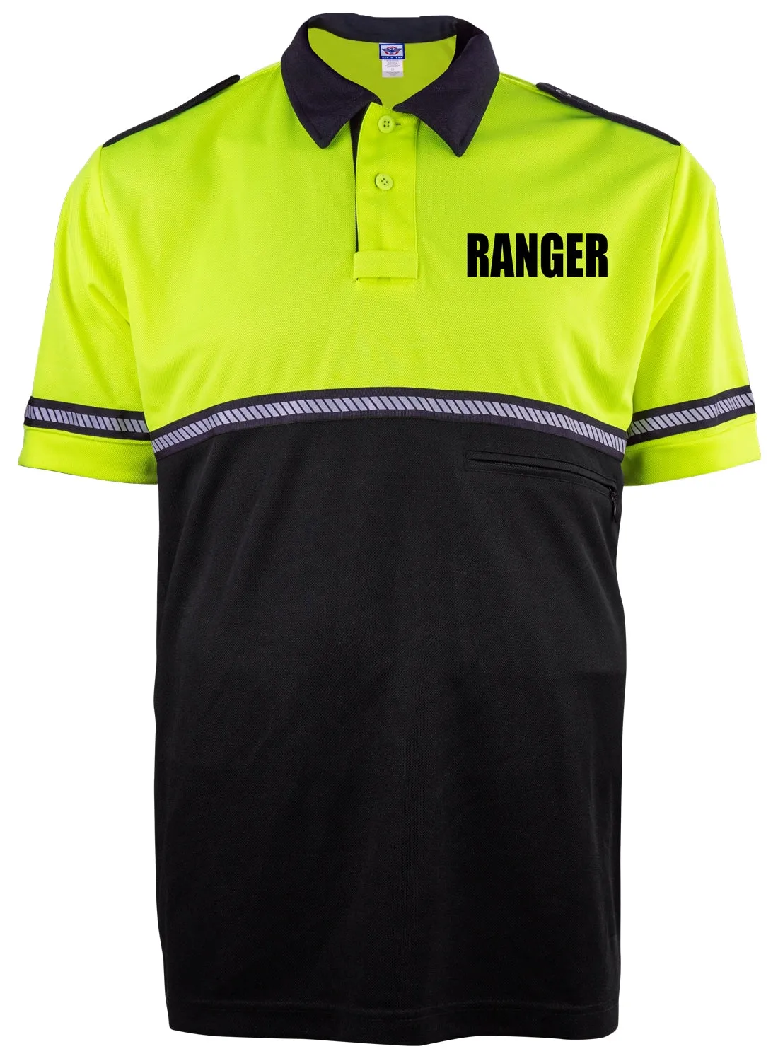 First Class Two Tone Ranger Bike Patrol Shirt with Zipper Pocket and Hash Stripes