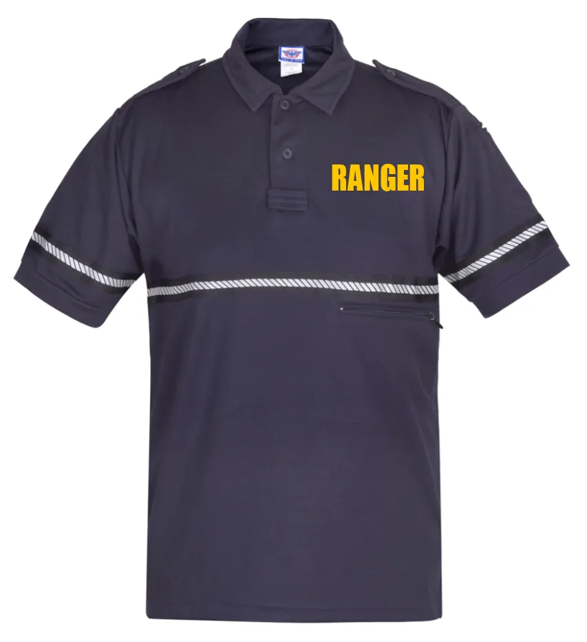 First Class Two Tone Ranger Bike Patrol Shirt with Zipper Pocket and Hash Stripes