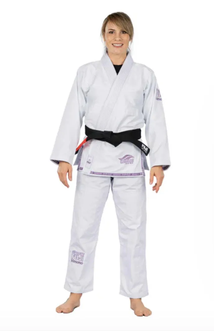 FUJI Suparaito Pearl Weave Womens BJJ Gi - White/Purple