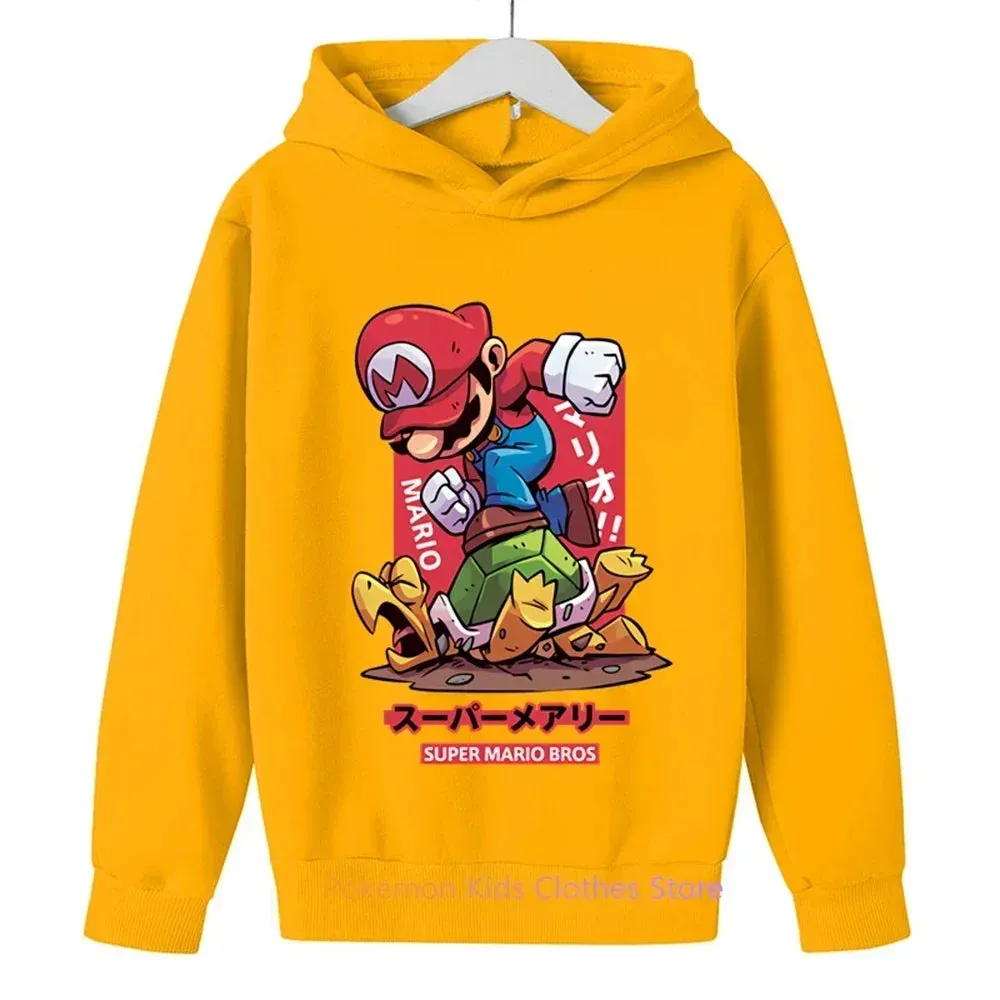 Game Super Mario bros Hoodie For Kids Tops Long Sleeve Boys Clothes Girls Baby Cartoon Children Fashion Spring Autumn Sweatshirt