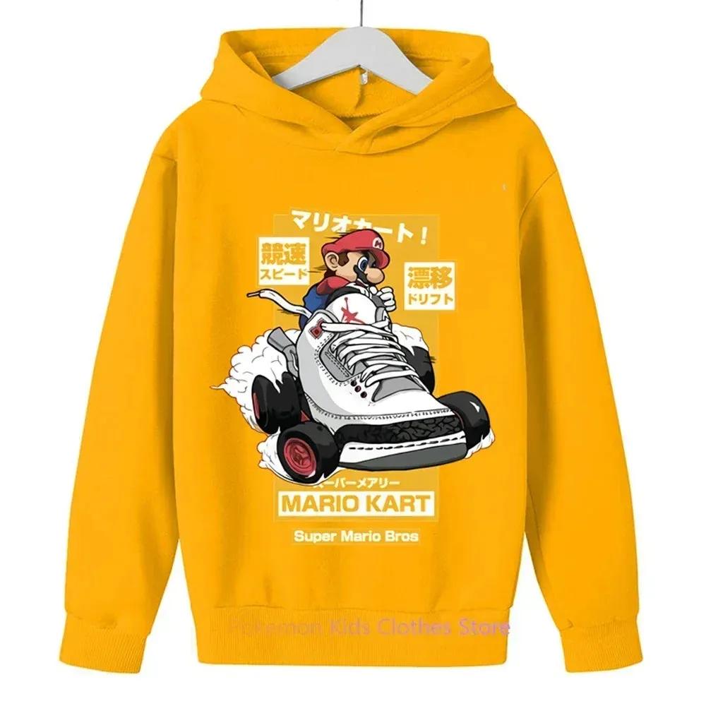 Game Super Mario bros Hoodie For Kids Tops Long Sleeve Boys Clothes Girls Baby Cartoon Children Fashion Spring Autumn Sweatshirt