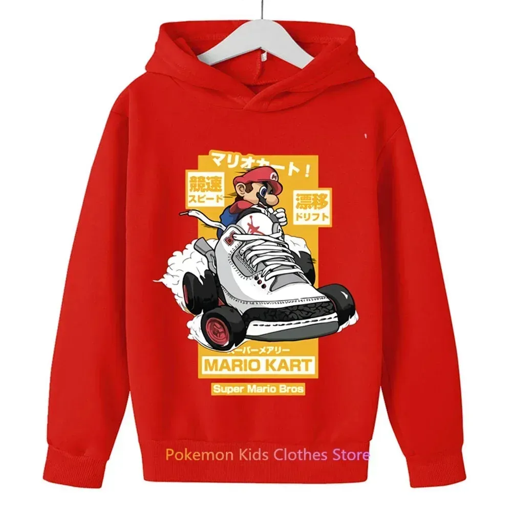 Game Super Mario bros Hoodie For Kids Tops Long Sleeve Boys Clothes Girls Baby Cartoon Children Fashion Spring Autumn Sweatshirt