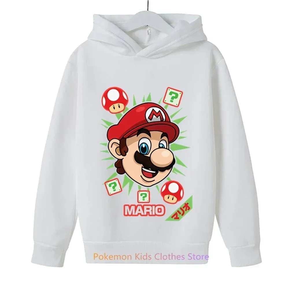 Game Super Mario bros Hoodie For Kids Tops Long Sleeve Boys Clothes Girls Baby Cartoon Children Fashion Spring Autumn Sweatshirt