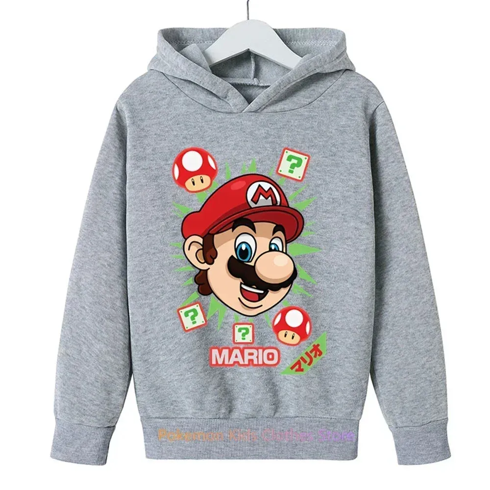 Game Super Mario bros Hoodie For Kids Tops Long Sleeve Boys Clothes Girls Baby Cartoon Children Fashion Spring Autumn Sweatshirt