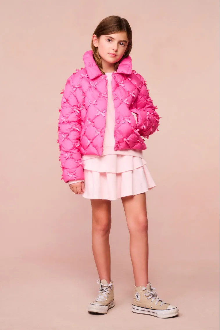 Girls Maricala Quilted Bow Jacket