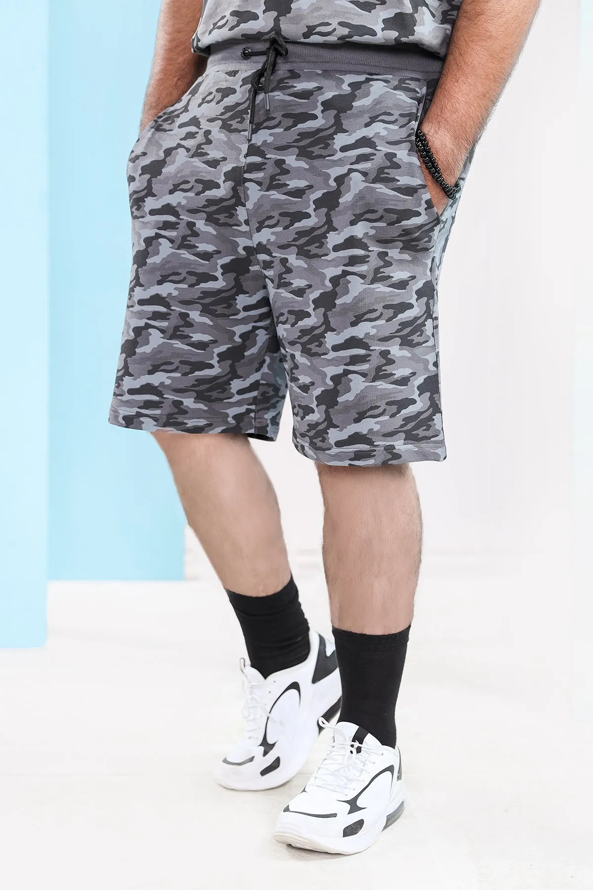 Grey Camo Shorts (Plus Size) - S21 - MSH004P