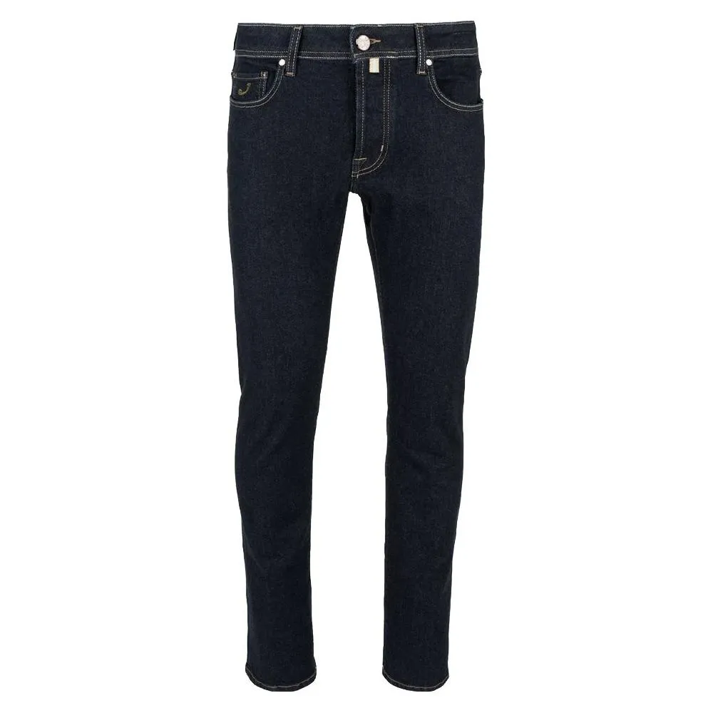 Jacob Cohen Elegant Slim Fit Dark Blue Designer Jeans