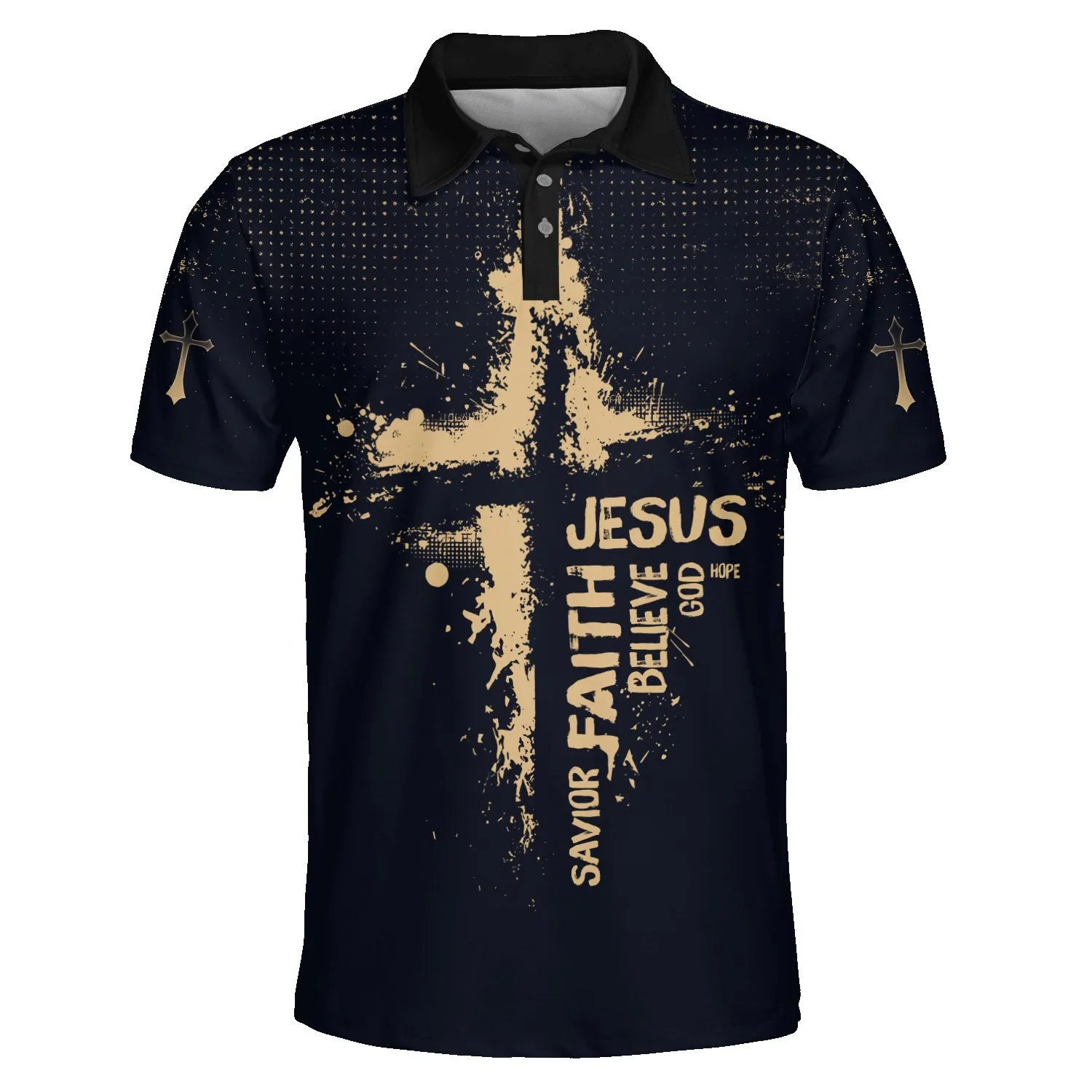 Jesus Hope God Believe Faith Savior Polo Shirt - Christian Shirts & Shorts