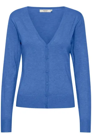 Knitted cardigan Oxmo Oxhelene, cobalt blue