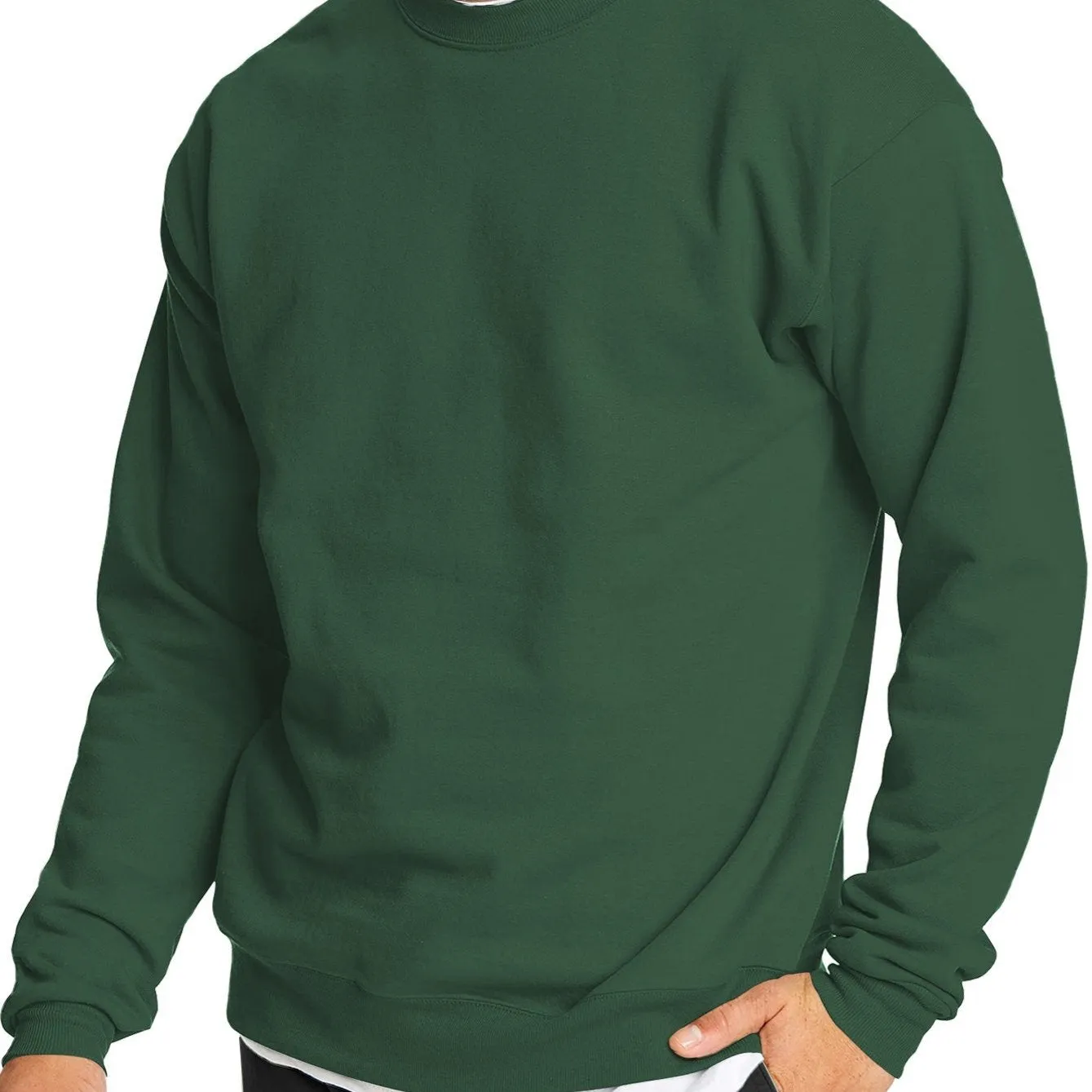 Men's Solid Color Round Neck Casual Long Sleeve Pullover Sweatshirt