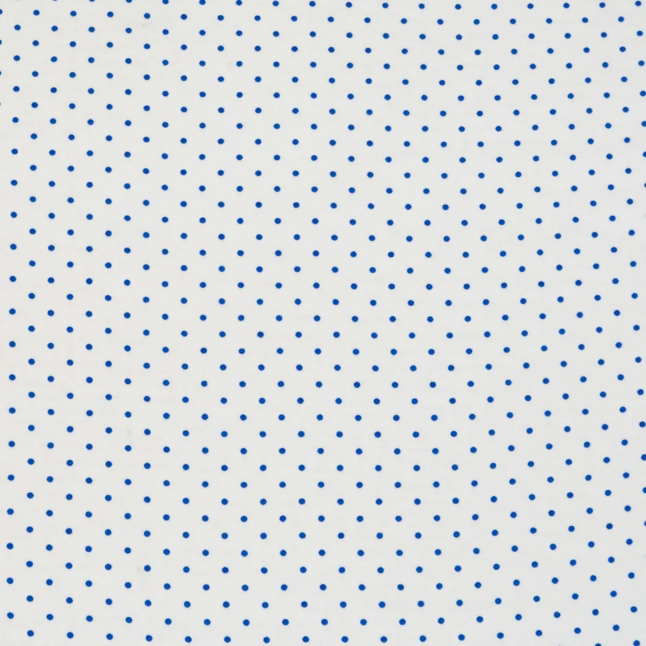 Mini Blue Spotted Off-White Silk Crêpe de Chine