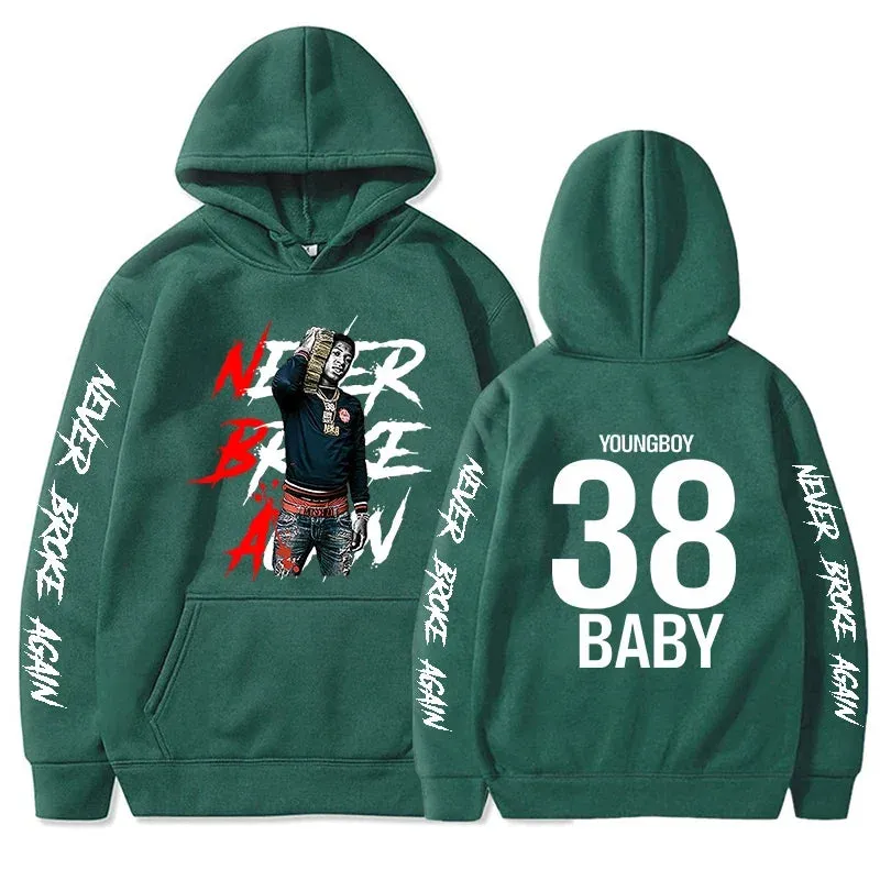 Never Broke Again Hoodies Men Fashion YoungBoy Graphic Printed Sweatshirts Women Cool Casual Harajuku Sportwear Hooded Pullover