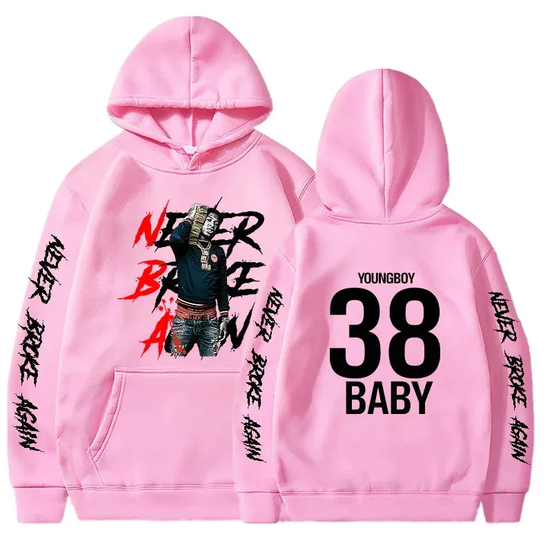 Never Broke Again Hoodies Men Fashion YoungBoy Graphic Printed Sweatshirts Women Cool Casual Harajuku Sportwear Hooded Pullover