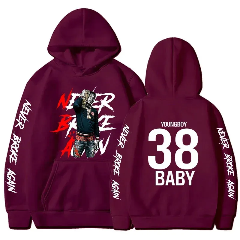 Never Broke Again Hoodies Men Fashion YoungBoy Graphic Printed Sweatshirts Women Cool Casual Harajuku Sportwear Hooded Pullover