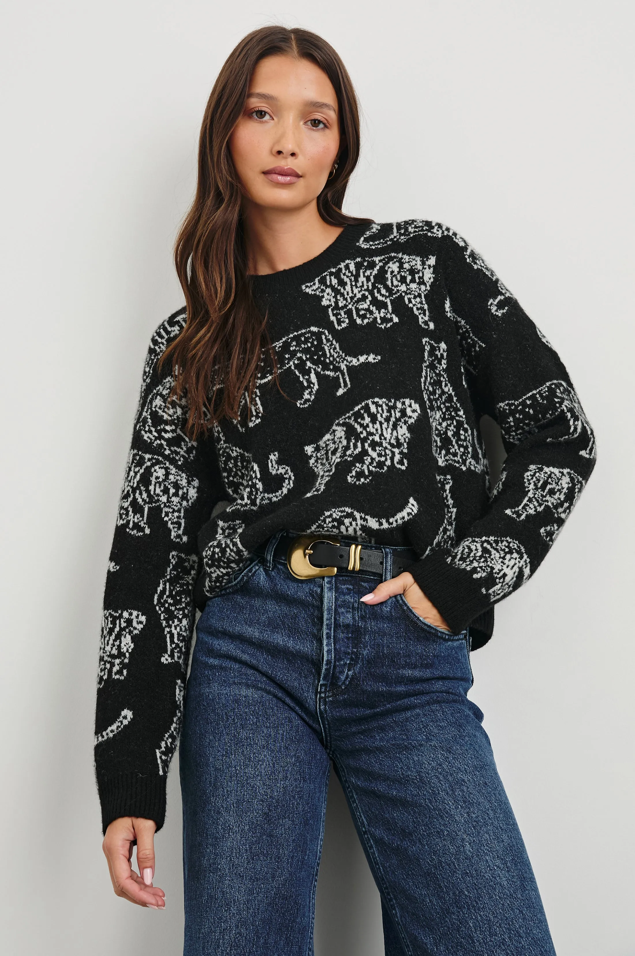 PERCI SWEATER - CHARCOAL CATS