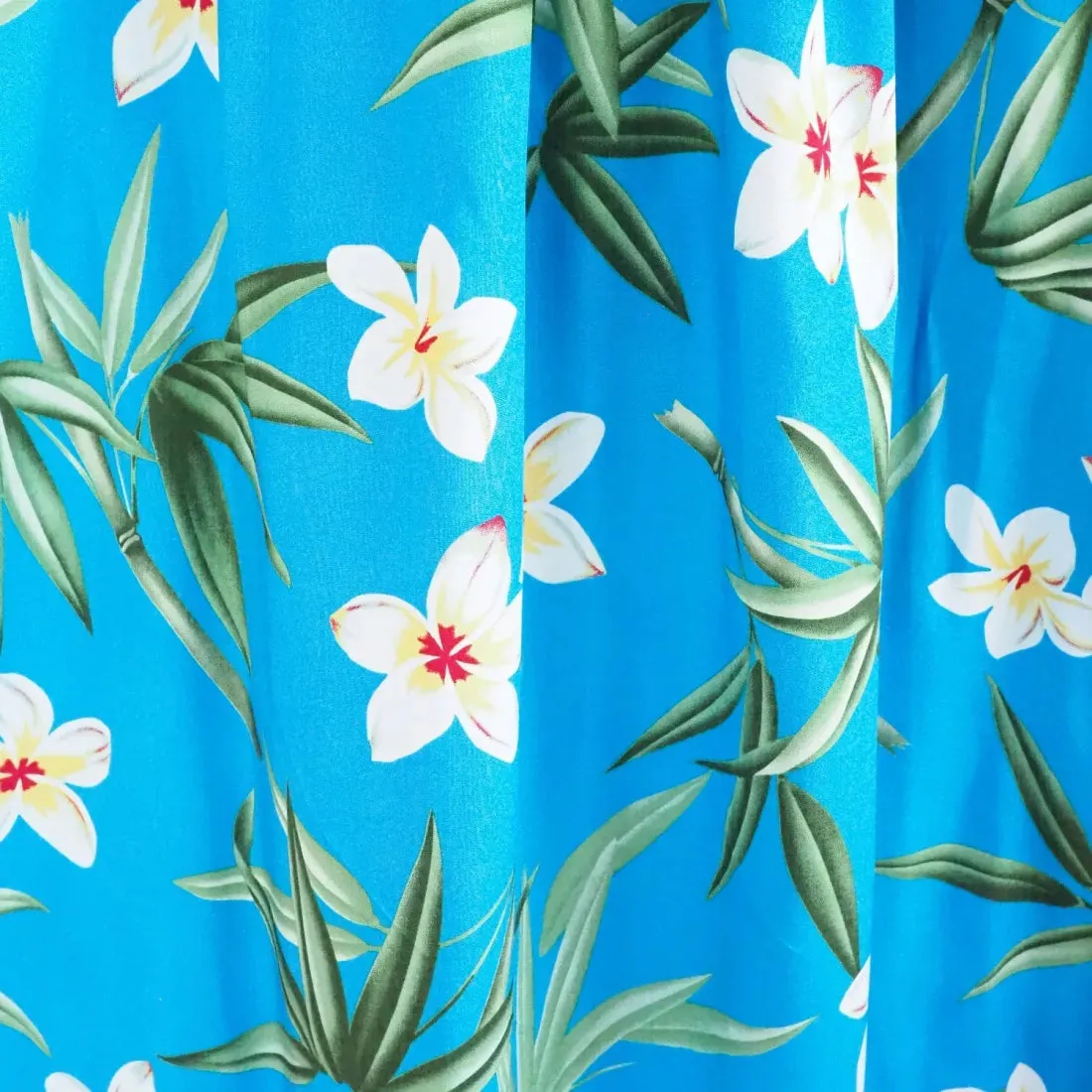 Pipiwai Blue Hawaiian Rayon Fabric by the Yard