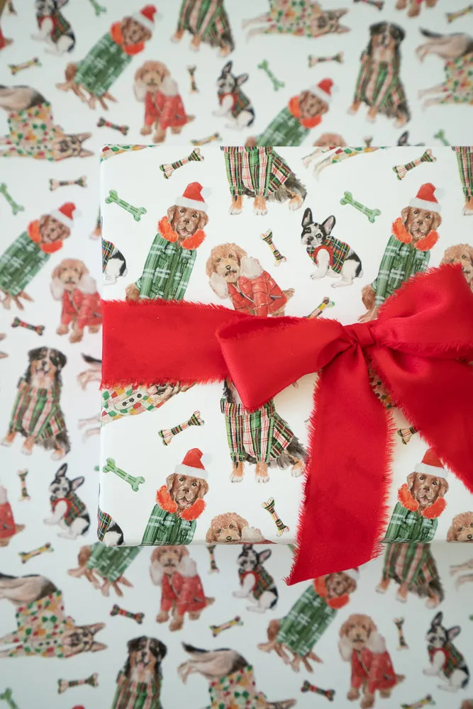 Plaid Holiday Paws Dog Gift Wrap