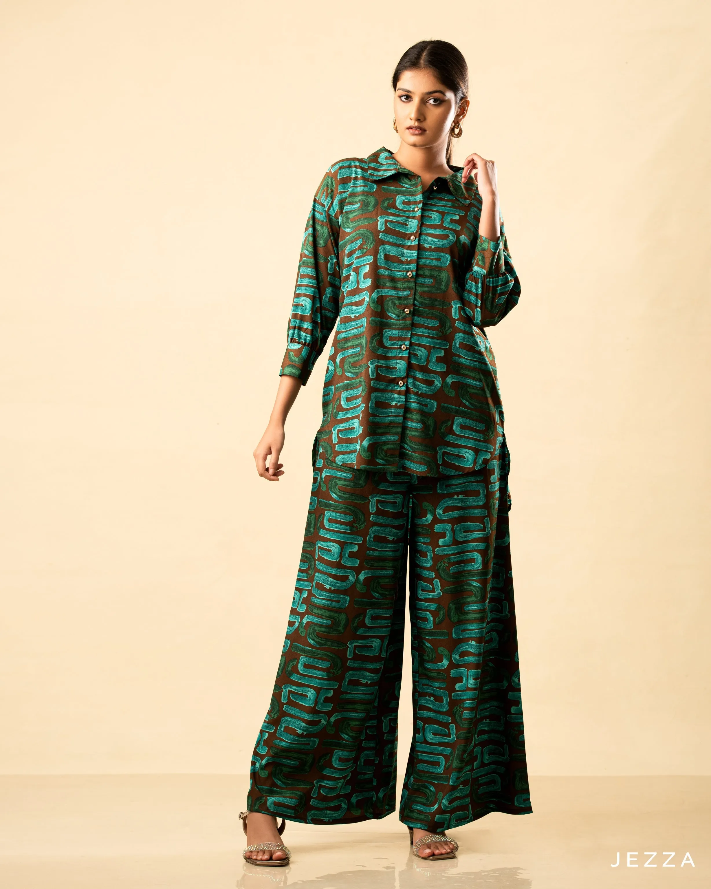 Printed Polyester Top & Pant Set 59142/59032